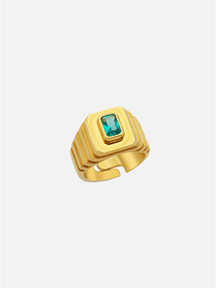 Oktagon Taşlı Yüzük