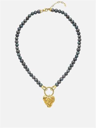 Onos Black Pearl Heart Necklace