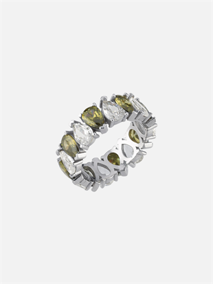 Renkli Damla Taşlı Yüzük