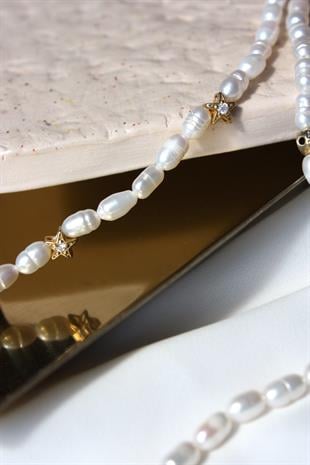 Rometta Yıldızlı İnci Kolye