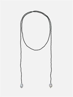 Sedna Baroque Pearl Hematite Stone Long Necklace