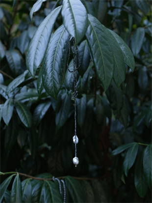 Sedna Baroque Pearl Hematite Stone Long Necklace