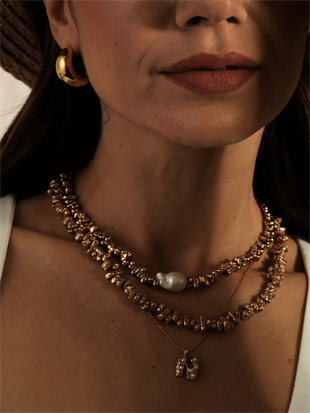 Sirius Baroque Pearl and Hematite Necklace