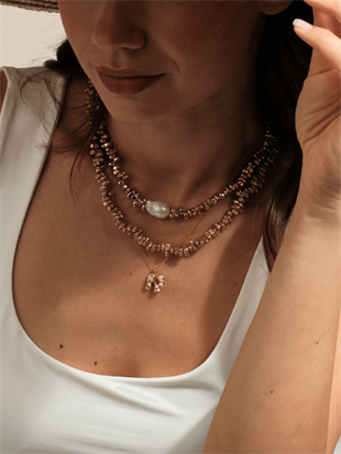 Sirius Baroque Pearl and Hematite Necklace