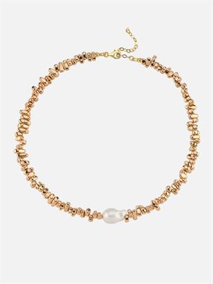 Sirius Baroque Pearl and Hematite Necklace