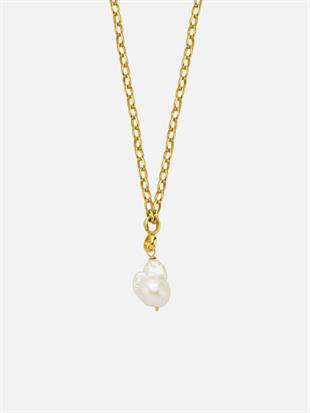 Tapy Kalın Zincirli Barok İnci Kolye