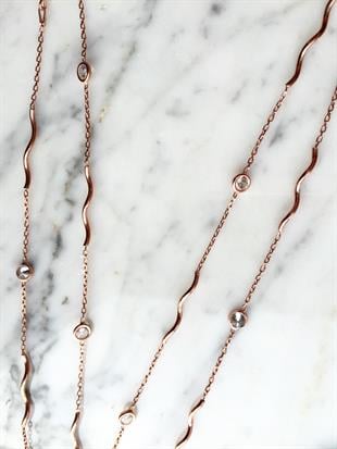 Tiffany Model Taş Burgulu Zincir Kolye