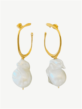 Tiny Büyük Barok İnci Küpe