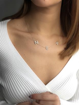 Three Letter Stone Necklace