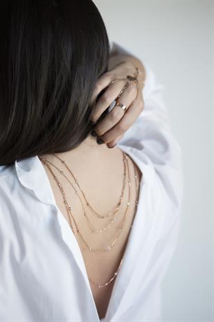 Uzun Zincir Taşlı Tiffany Model Kolye