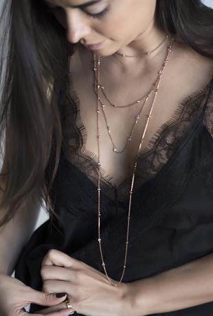 Uzun Zincir Taşlı Tiffany Model Kolye