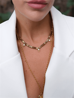 Verta Hematite Stone Necklace