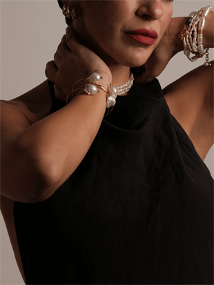 Victt Baroque Pearl Cuff Bracelet