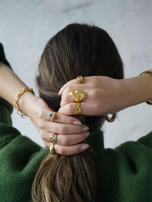 Yıldızlı Serçe Parmak Yüzüğü