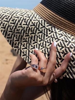 Yıldızlı Serçe Parmak Yüzüğü