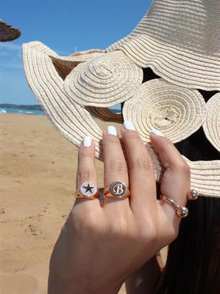 Yıldızlı Serçe Parmak Yüzüğü