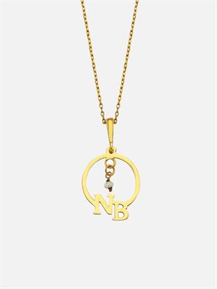 Round Pearl Letter Necklace