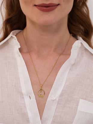 Round Pearl Letter Necklace