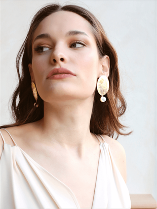 Yuvarlak İncili Küpe