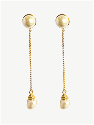 Zincirli İnci Küpe