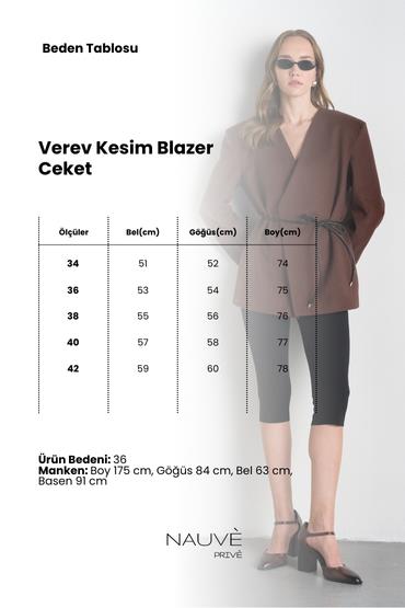 Kahverengi Verev Kesim Blazer Ceket