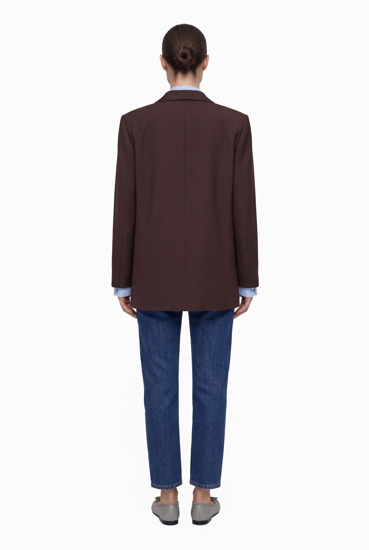 Kruvaze Oversize Vatkalı Blazer Ceket
