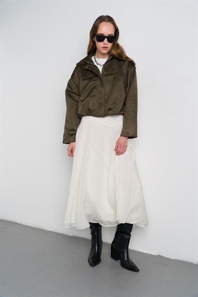 Haki Süet Bomber Ceket