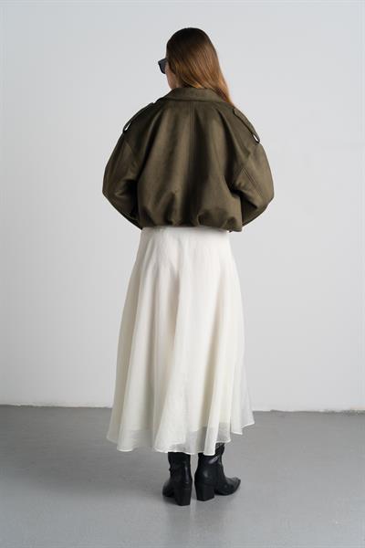 Haki Süet Bomber Ceket