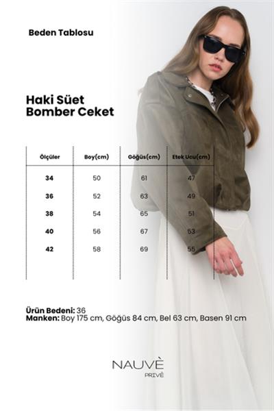 Haki Süet Bomber Ceket