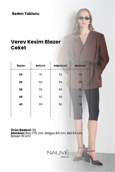 Kahverengi Verev Kesim Blazer Ceket