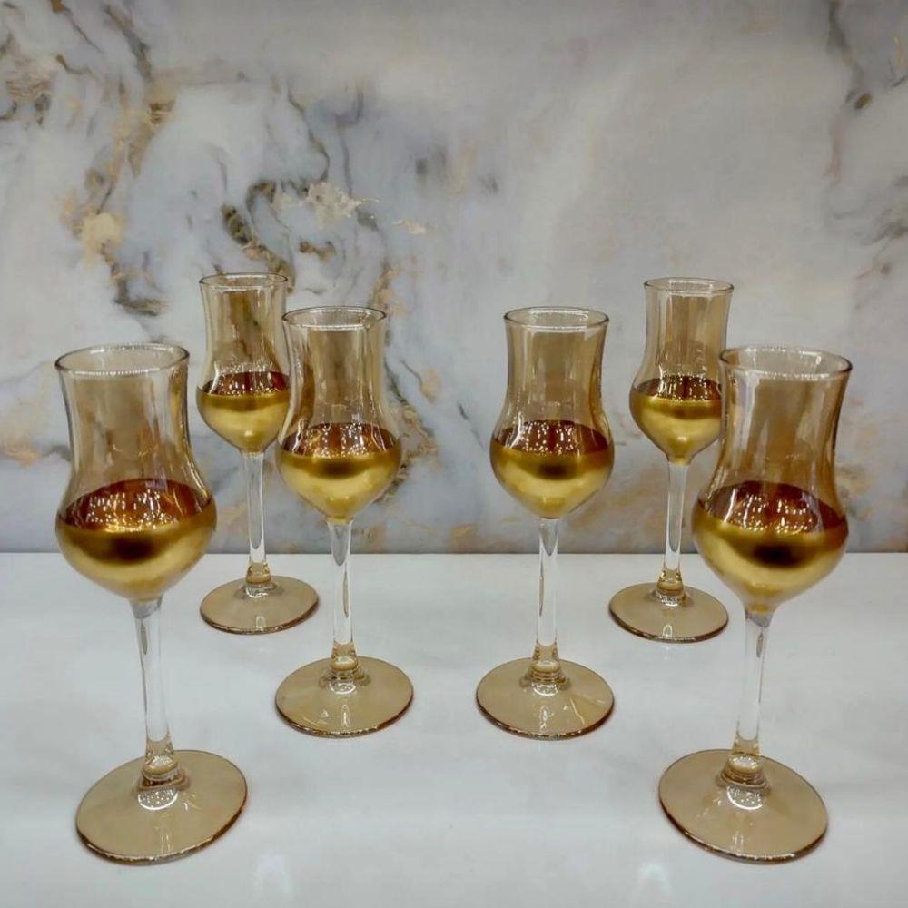 Paşabahçe-Paşabahçe Grappa Gold Kahve Yanı Su Bardağı 6'lı