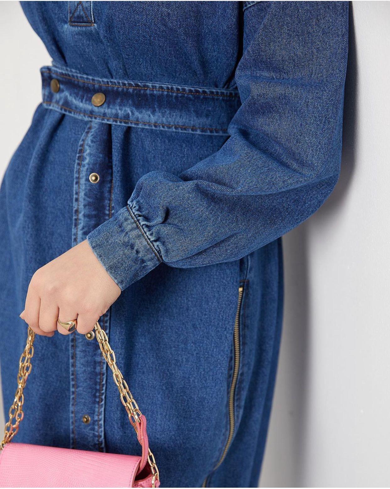 FERMUARLI KOT ELBİSE KOT KOT