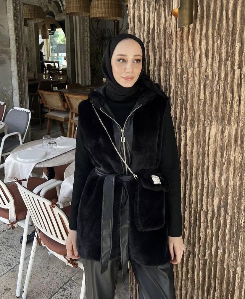 KÜRK YELEK SİYAH SİYAH