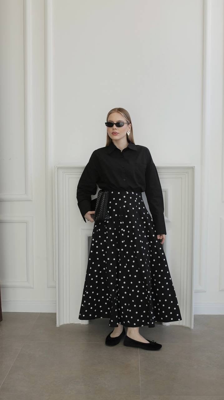 polkadot etek SİYAH