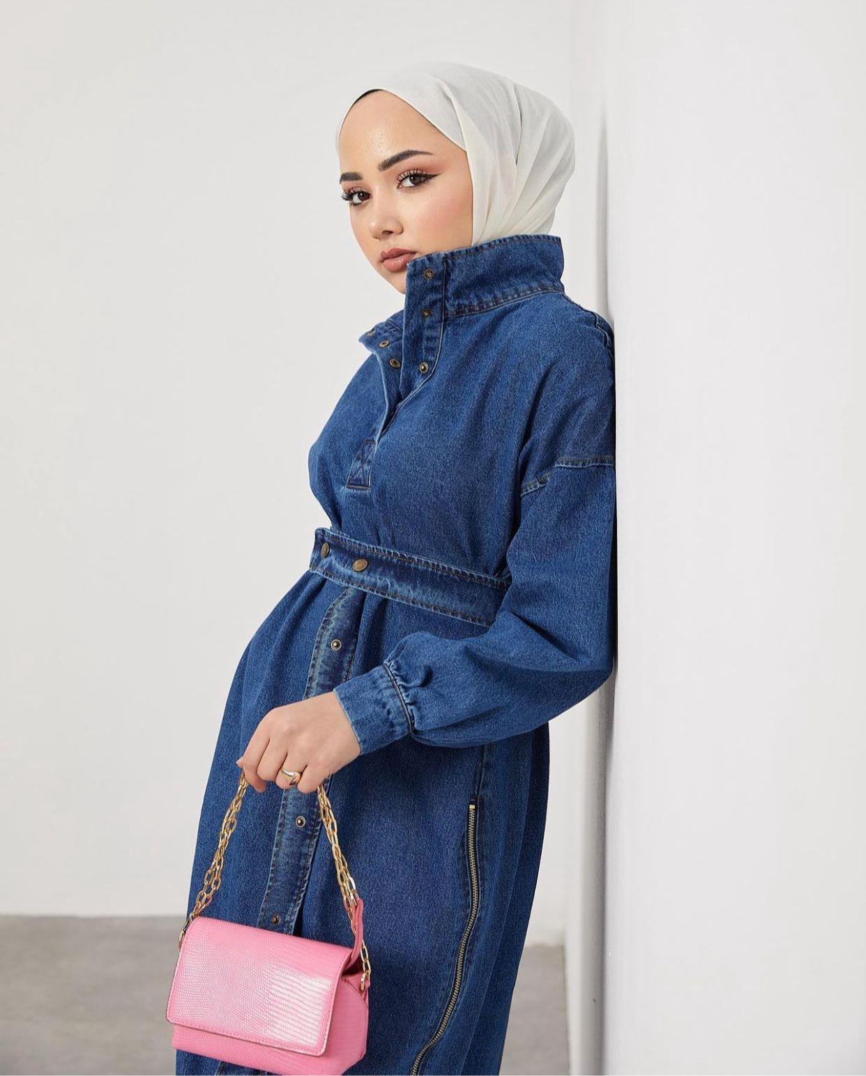 FERMUARLI KOT ELBİSE KOT KOT