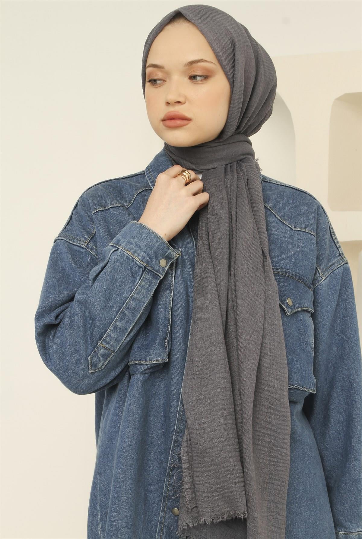 MODESTOSCARFS BÜRÜMCÜK ŞAL FÜME