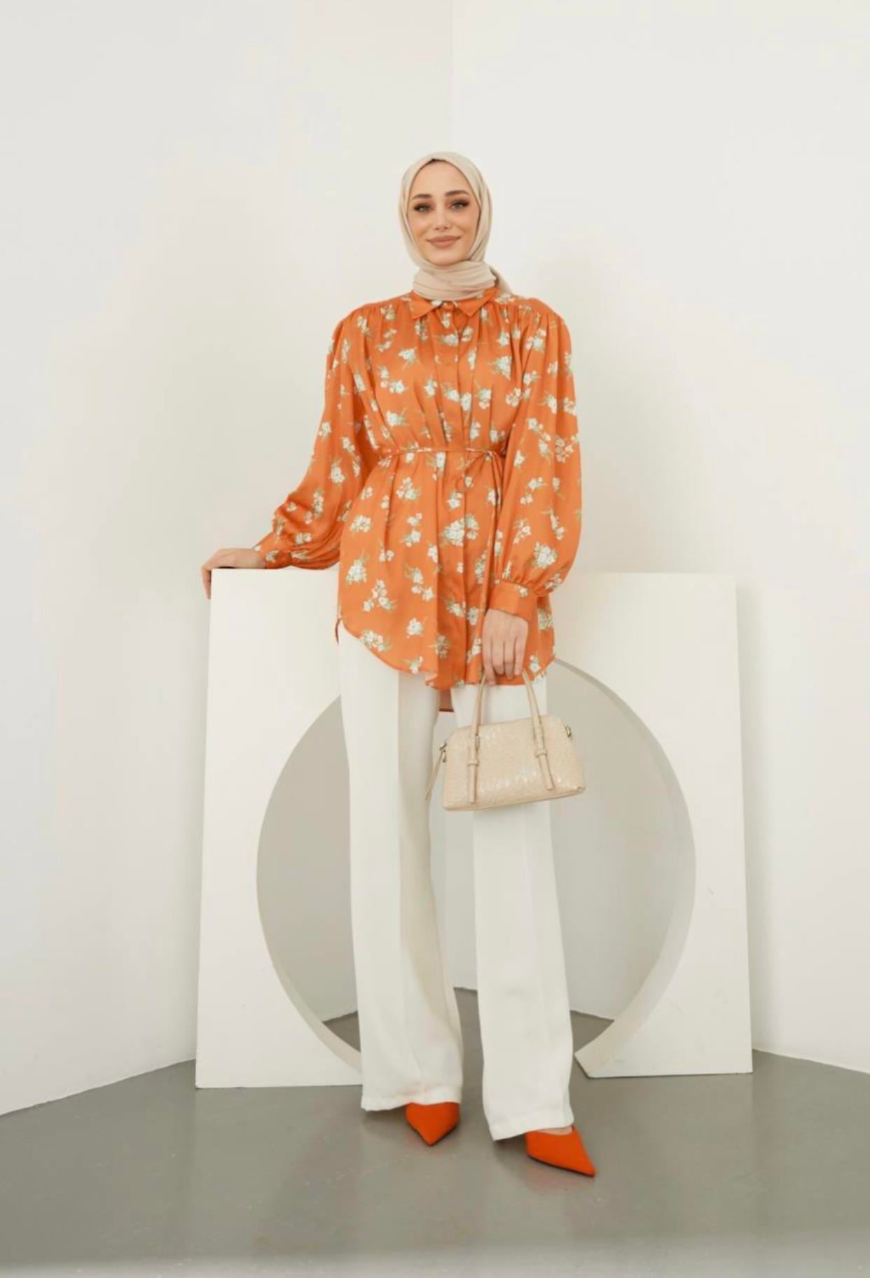 SATEN ORANGE GÖMLEK ORANGE ORANGE