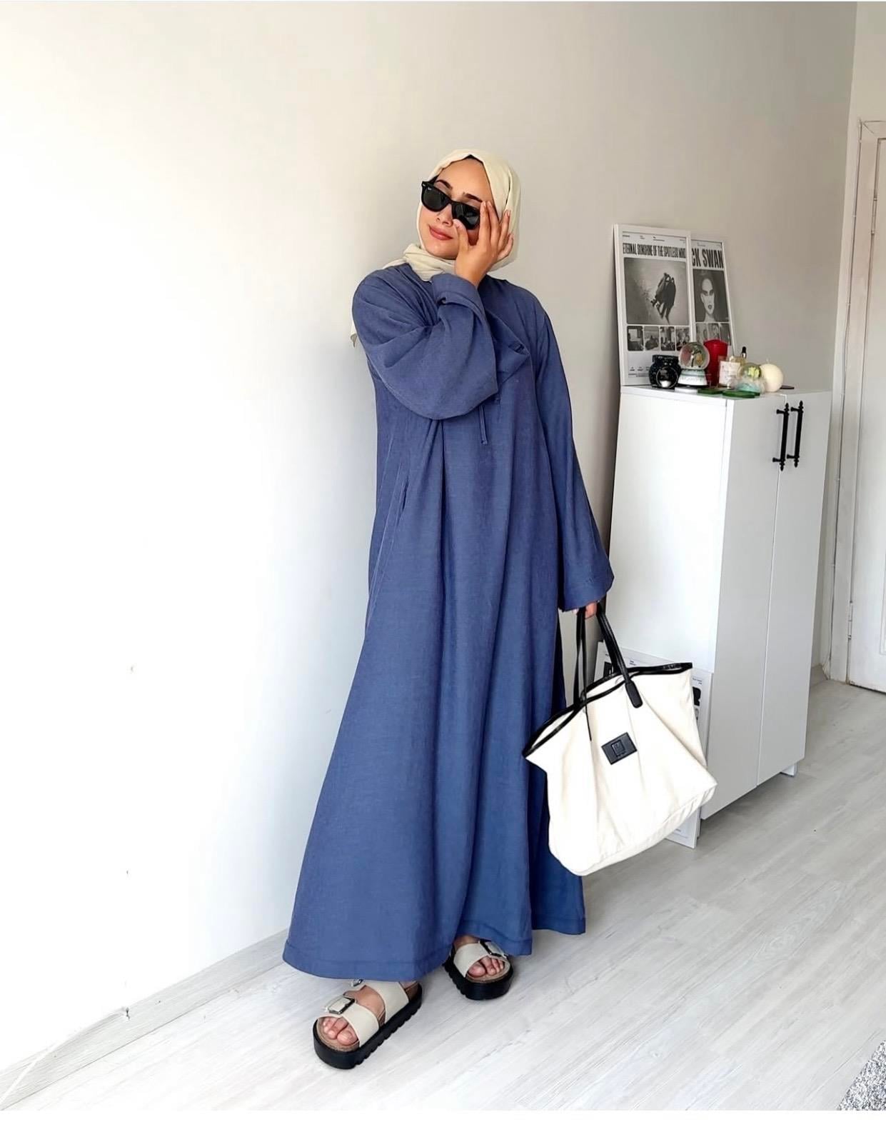 FRESİA ELBİSE İNDİGO İNDİGO