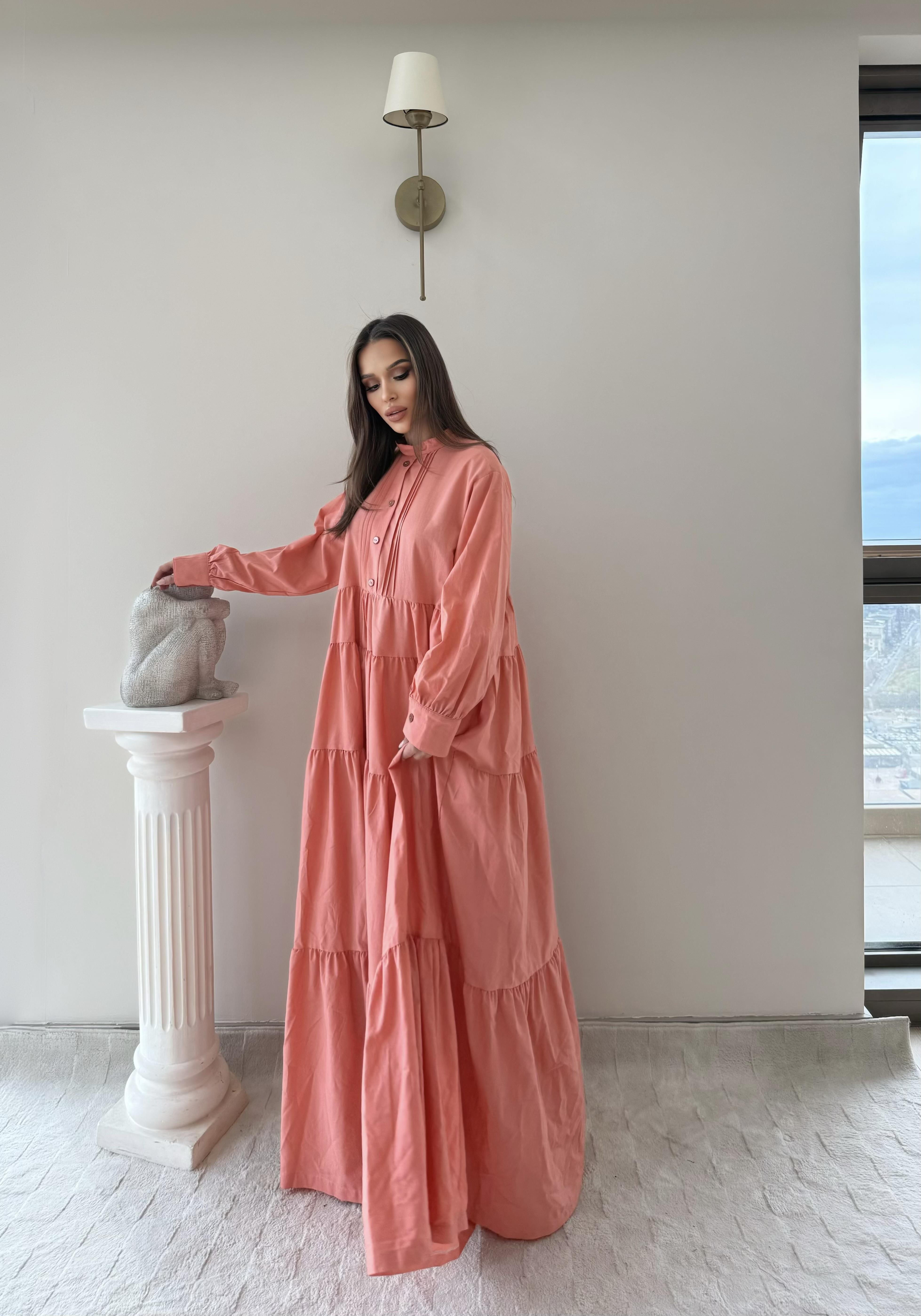 MAGNOLİA ELBİSE VİZON MERCAN