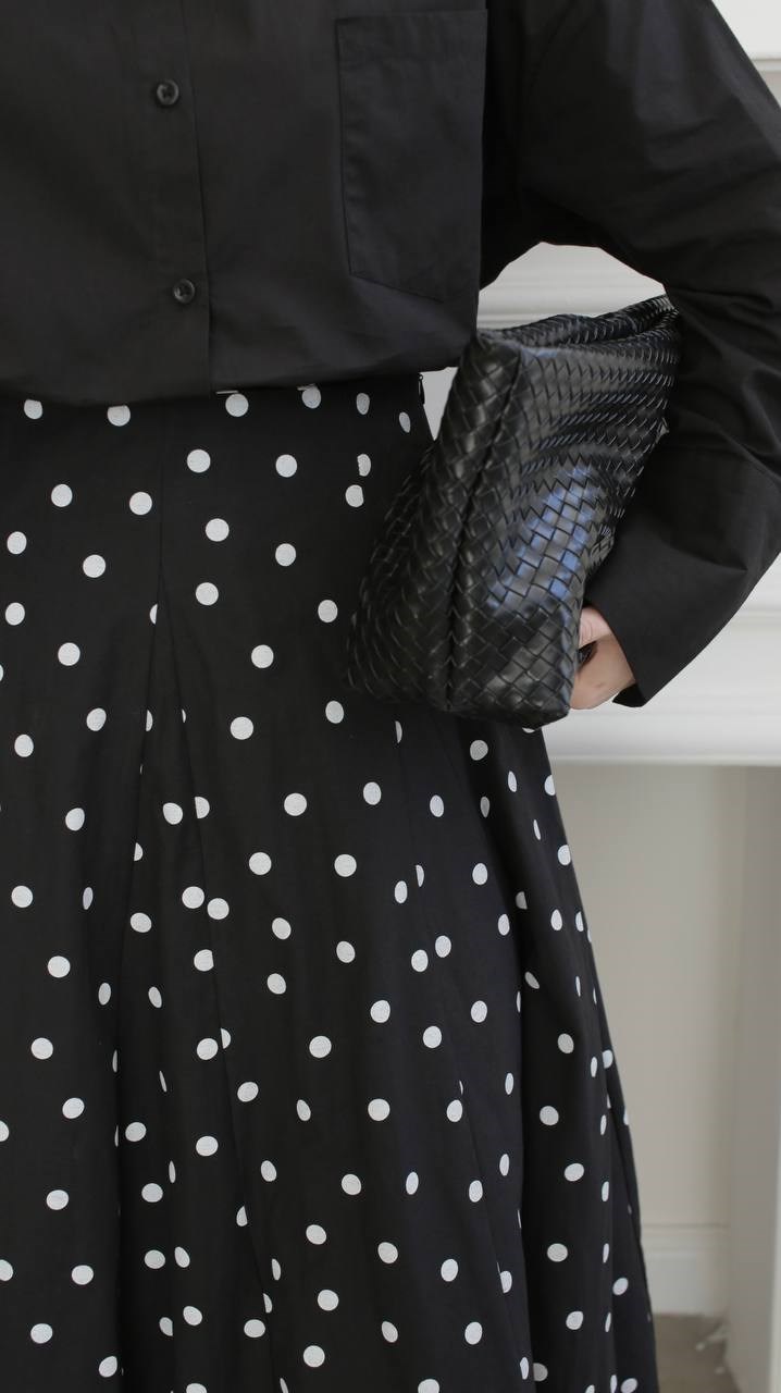 polkadot etek SİYAH