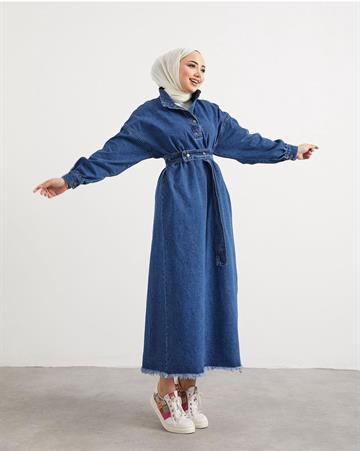 FERMUARLI KOT ELBİSE KOT KOT