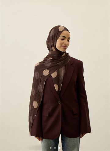 bubble puantiye şal LATTE