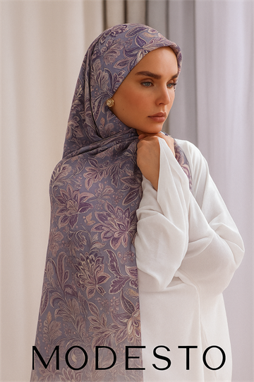 VİNTAGE COTON ŞAL LİLA