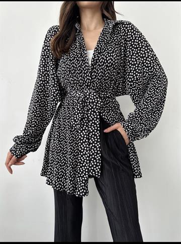 DESENLİ PİLİSE TAKIM SİYAH