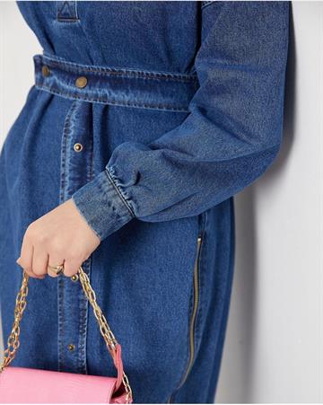 FERMUARLI KOT ELBİSE KOT KOT