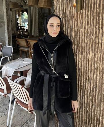 KÜRK YELEK SİYAH