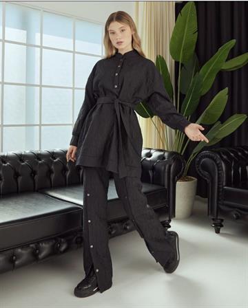 CAPİTONE  DÜĞMELİ TAKIM SİYAH