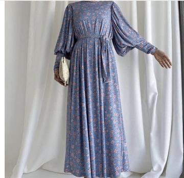 PRENSES  ELBİSE MAVİ