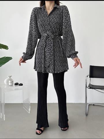 DESENLİ PİLİSE TAKIM SİYAH