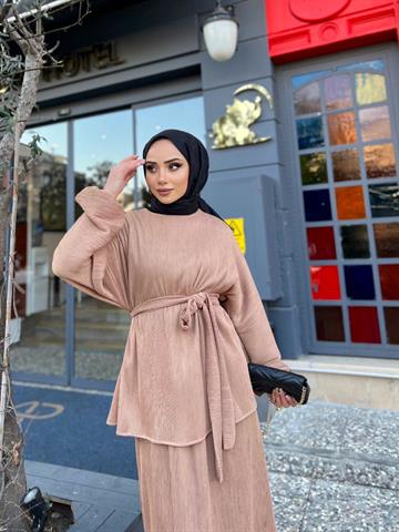 PİLOSE ETEK TAKIM VİZON